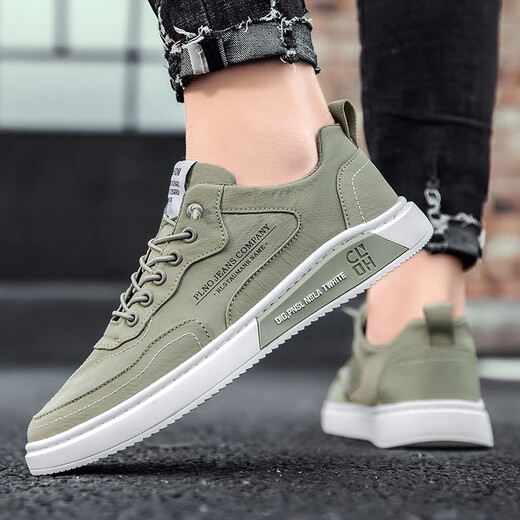 Vieil Pékin Chaussures en tissu Chaussures de planche pour hommes Chaussures pour hommes décontractés résistants aux chaussures de toile de style de style un pied, chaussures plates légères x10 vert 42