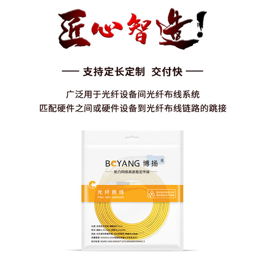 博扬（BOYANG）BY-3532S 电信级光纤跳线尾纤 3米LC-FC(UPC) 单模双芯双工 Φ2.0（9/125）跳纤光纤线