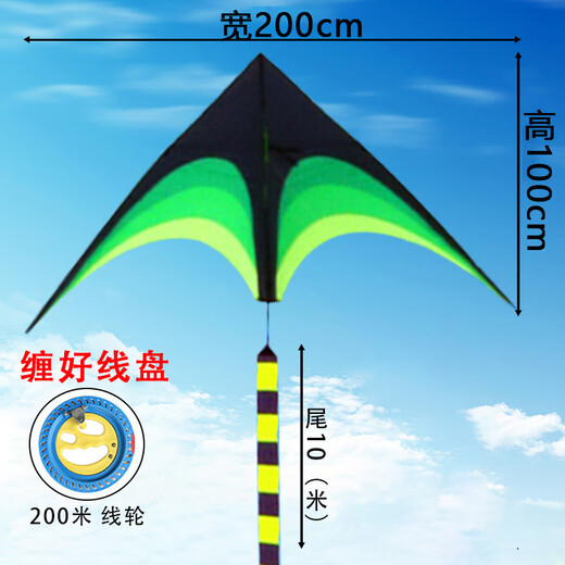 Yunya Kite 2025 Nouvelle brise facile à vol Easy Loding Extra grande 1,6 mètre Bobine de prairies Adulte Toys Outdoor 2 mètres queue de cerf-volant 10 mètres + 200 mètres Piece Wheel