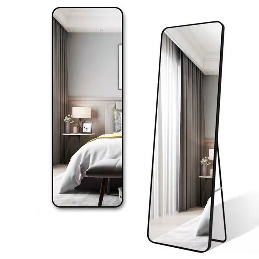 
Yanxi full-body mirror dressing floor-standing mirror household explosion-proof wall hanging fitting mirror bedroom wall mirror Internet celebrity female dormitory large mirror HD explosion-proof [big rounded corner] noble white 150*40CM-thickened dual-purpose
