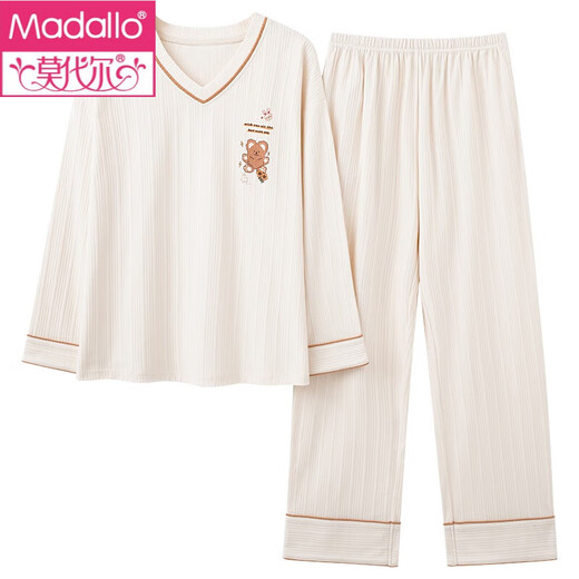 
Modal pajamas for women in spring and autumn Korean version, large size long sleeve two-piece suit casual summer autumn and winter home clothes can be worn outside. Pink GXT9923 color M (recommended 75-95Jin [Jin equals 0.5 kg])