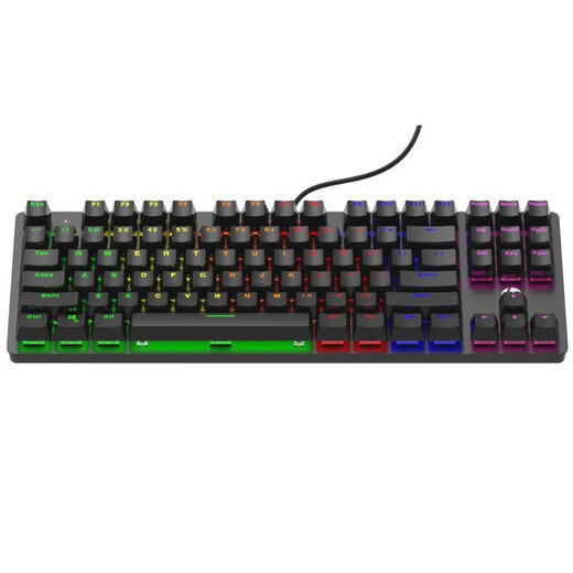HP (HP) mechanical keyboard K10G mechanical keyboard USB cable e-sports keyboard e-sports Internet cafe chicken keyboard metal panel mixed color backlight area mixed light tea shaft