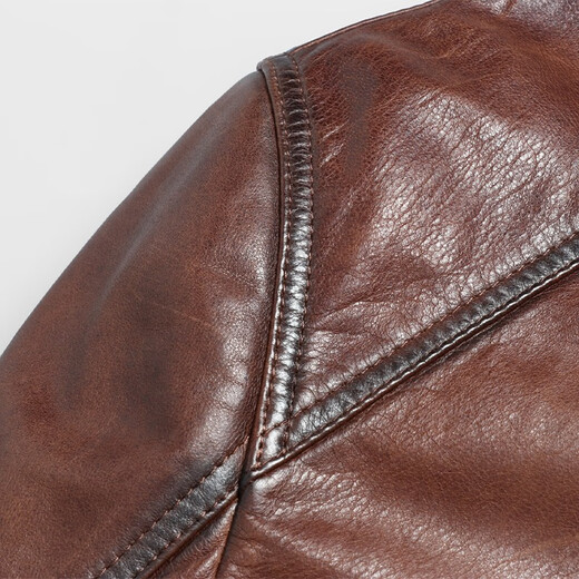 Hengyuanxiang Ziegenlederfell einteilige Männer mit echter Lederjacke für Herren silberne Ball grau Nerz Innerer Deckel Marten einteiliger kurzer Reißverschluss mit Kapuze Winter Brown L.