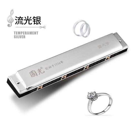 Guoguang Old Brand Harmonica Stress 2-Hole C-Tune Performance Professional Grade Polyphonics Polyphonic para estudiantes, piano introductorio masculino y femenino Estrés negro de 28 hoyos + regalo [con símbolo fonético]