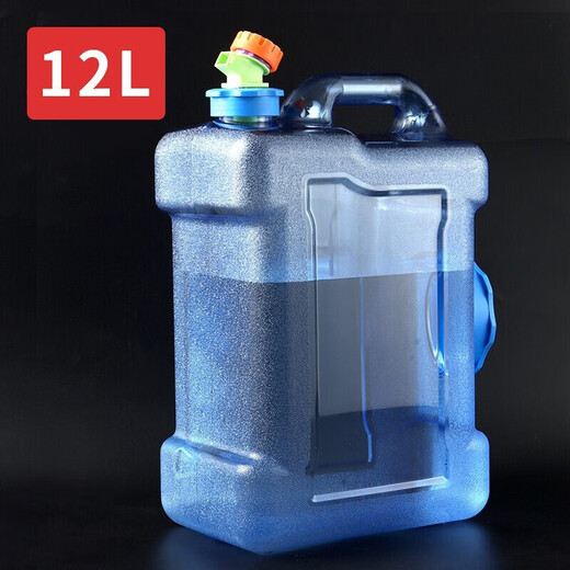 Baijie pure water bucket outdoor bucket with faucet large diameter water storage bucket self-driving tour portable outdoor drinking water bucket square style 12L (with faucet)
