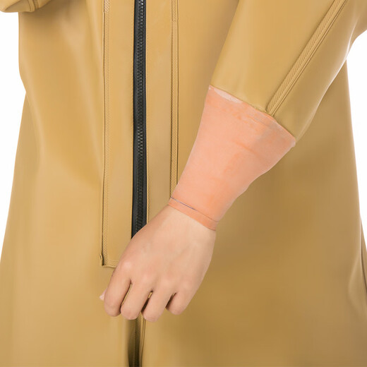 Zailu PVC full body waders for fishing, fishing suits, thickened wading pants, waterproof one-piece fishing pants, yellow knitted gloves, whole body 47 47