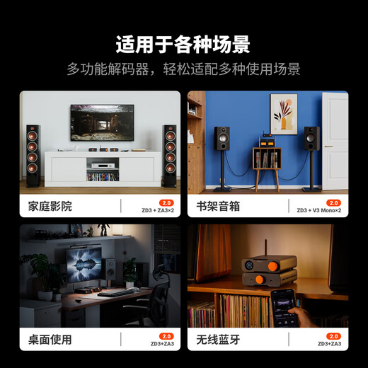 FOSI AUDIO ZD3 professional audio decoder HIFI fever-grade desktop wireless Bluetooth DAC lossless music player high quality ZD3+ZA3-48V+RCA to RCA cable 1m