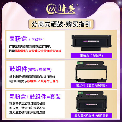 晴美通用奔图M7170DW打印机m6768dw硒鼓墨盒M6770dw Plus碳粉6710DW Plus 1个大容量粉盒+1个鼓架