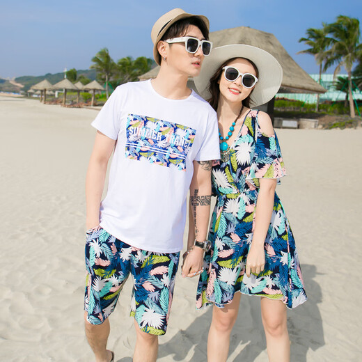 Wei Ai Little Squirrel (weiaidexiaosongshu) Parent-Child Clothes Beach Vacation Parent-Child Summer Clothes Beach Dress Family of Three Casual Family Clothes 9202 6376 Blue Suit 170 (M) Male
