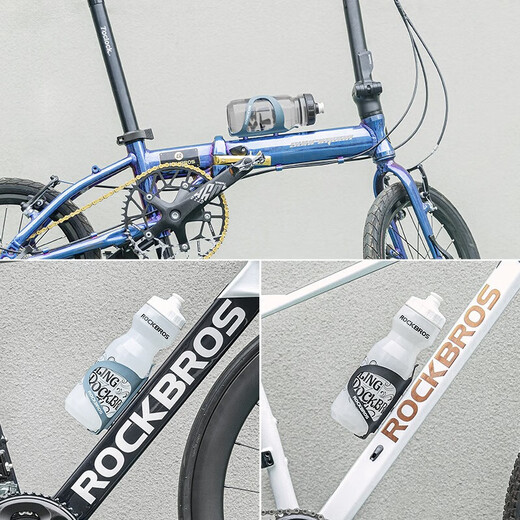 Rock Brothers Bicycle Water Bottle Rack Mountain Bike Road Bike Aluminum Alloy Water Cup Rack Cycling Equipment Cycling Accessories Cloud Carbon Black - With Installation Tools + Screws