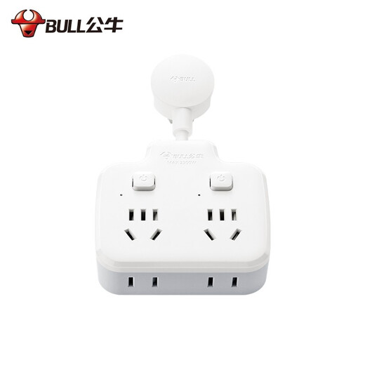Bull-Steckdosen-Konverter-Stecker, kabellose Steckerleiste, USB-Multifunktionssteckdose, eine Umdrehung, mehrere Schutztüren, Verlängerungskonverter, geeignet für Schlafzimmer und Küche, Untersteuerschalter, eine Umdrehung, vier