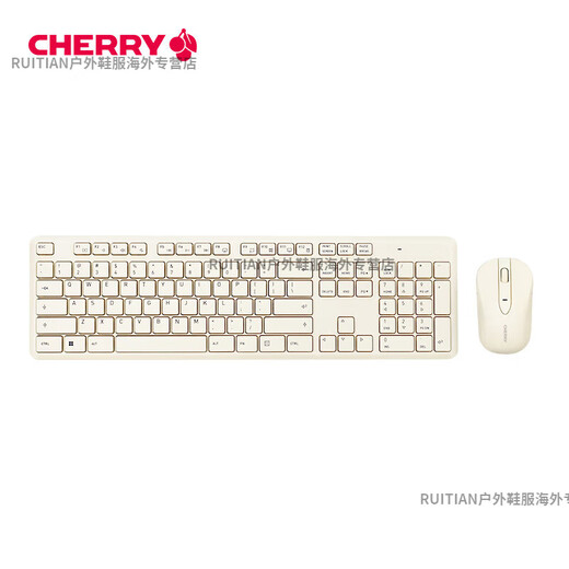 樱桃（CHERRY）DW2300 键鼠套装 键盘鼠标 无线键鼠套装 电脑无线键盘 商务办公家用 全尺 DW2300无线套装(复古白)