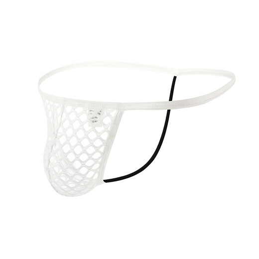 Pleasing Fashion Sexy Buttocks Revealing Men's Underwear Large Mesh Sexy Thin Strap Thong U Protruding Bag Fishing Green XL