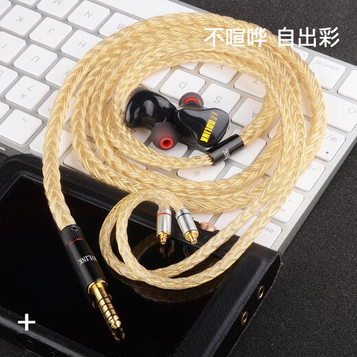 雅高聆（ACROLINK） MMCX4.4平衡耳机线纯银镀金舒尔846榭兰图64AUDIO升级线 MMCX插针 2.5平衡直头