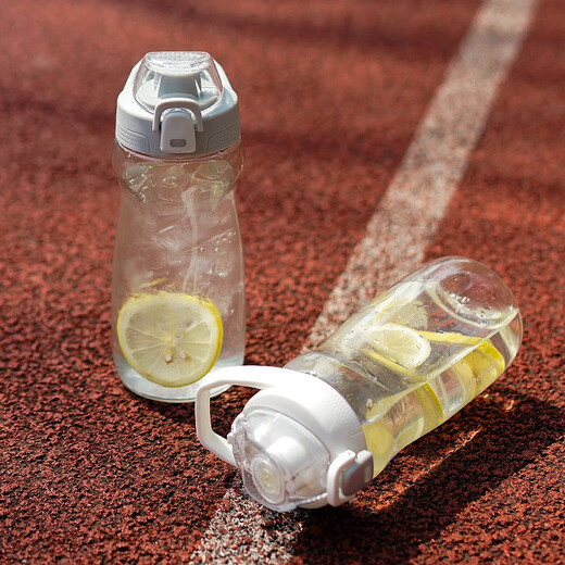 LOCK&LOCK Shark Cup Sports Water Cup Tritan Portable Male and Female Student Plastic Cup Camping Outdoor Water Cup 650ml Blue-ABF975BLU- 650ml