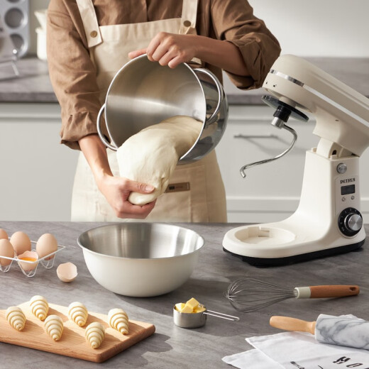 Petrus Petrus new chef machine kneading dough and whipping cream all in one fully automatic multi-function mixing DC light bread household small PE4633 holiday gift off-white 6L