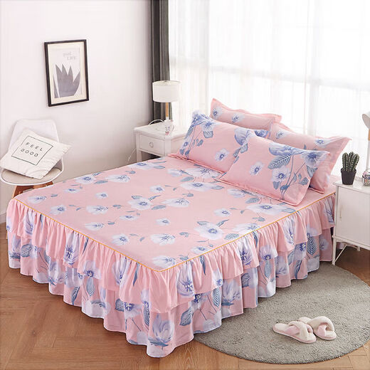 Baomei (BAOMEI) bed skirt single piece bed sheet bedspread Simmons anti-slip protective cover double-sided bedding bed skirt 1-Spring Breeze Dream 120*200 bed skirt single piece