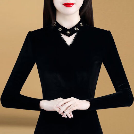 Blue half turtleneck mesh bottoming shirt for women spring and autumn new style 2025 inner wear and outer wear foreign style single wear women's bottoming shirt 853 plus velvet XL recommended 110-120Jin Jin is equal to 0.5 kg