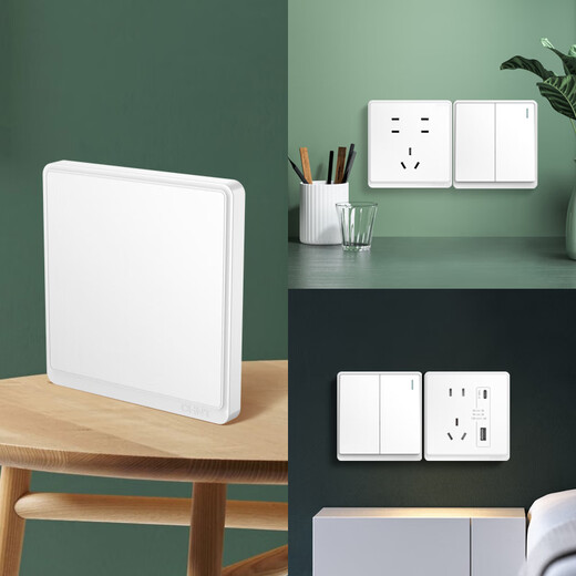 正泰（CHNT）开关插座面板带USB-type-C网线墙面5孔空调墙壁全屋套餐6M经典白 一开单控五孔10A