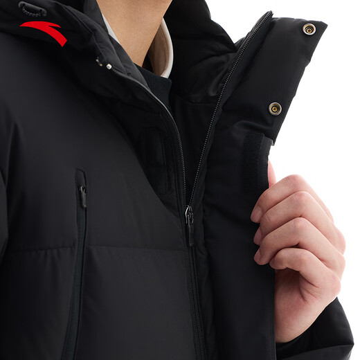 ANTA three-layer quick-warming down jacket | Mid-length four-proof down jacket for men winter new hooded windproof warm jacket