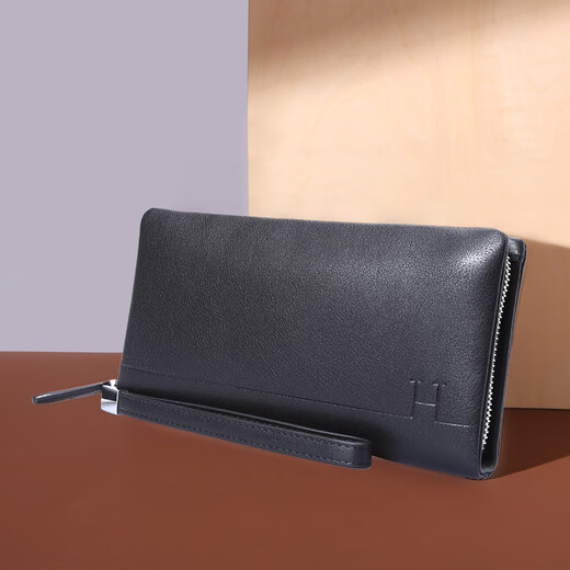 Red Valley Hands Hands Top Layer Cow Hide's Men's Cutch's Men's Long Wallet Men's Clip Box Boad Box d'anniversaire Cadeau