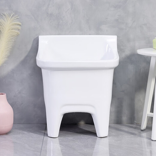 Lefit (lfte) bathroom ceramic wash mop pool balcony mop trough household Taiwan control large, medium and small mop basin courtyard mop pool 910 manual water delivery to home