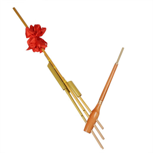 芦笙民族乐器贵州云南竹制6管6音C调舞台道具装饰纯手工水竹 小号吹响6个音 可吹曲 C调送 花