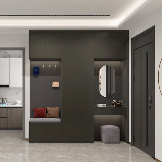 Sophia Wardrobe Bedroom Wooden Furniture Integrated Large Wardrobe Aluminum Door Frame Swing Door Wardrobe Cloakroom Customization Membership Premium