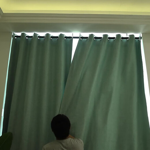 1GSHOP special punch-free installation point buckle telescopic rod for curtains, simple Roman rod for bedroom, kitchen and bathroom, modern matte black, 32 diameter, 1.6-2.1 meters