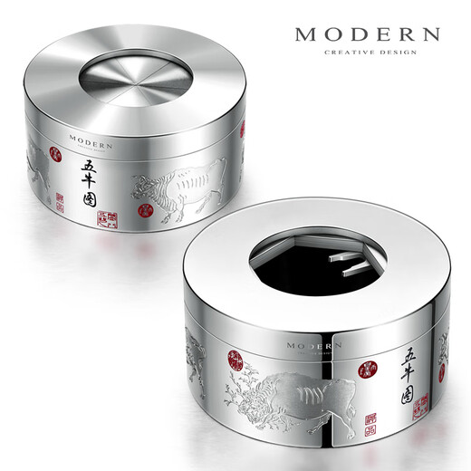 Moderne Lifel Lifel moderne moderne créatif personnalisé en cendrier tendance en acier inoxydable en acier inoxydable fermé cendres volantes anti-vol Gift masculin en acier inoxydable personnalisé style glossy (grand)