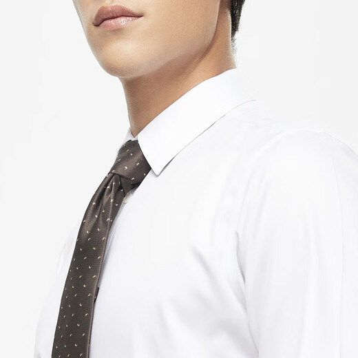 Camisa de manga larga joven Camisa blanca para hombres sin hierro tela de algodón cómodo, transpirable anti-jarra, fácil de cuidar nuevo producto, este blanco 40 40