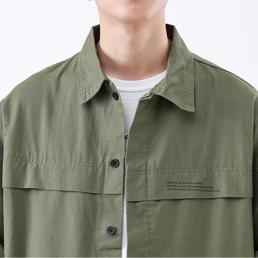 Jacket de trabajo de algodón Primavera y verano La chaqueta de trabajo de algodón puro de algodón de algodón de gran tamaño para hombres de hombres de moda.