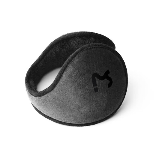 Di Shulan's new thickened plush warm earmuffs for winter men's ear protection and ear warmers solid color student anti-cold back-worn earmuffs plus velvet style - Yao Ye Black