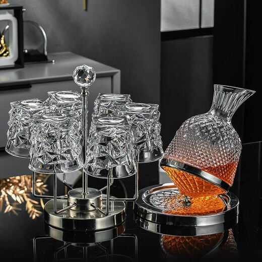 CRISTALGLASS Light luxury high-end whiskey glass household glass crystal wine cup set creative beer glass high-end wineware Roman style 290ml 6 pieces