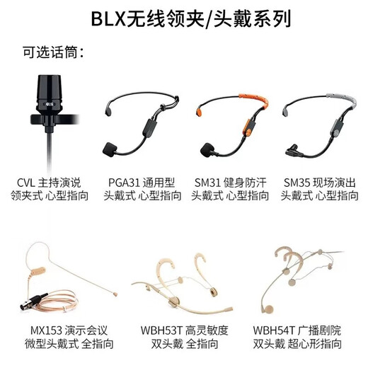 SHURE Shure BLX188 Wireless One to Two Lavalier Microphone Stage Performance Live Conference Speech School Teaching Chest Microphone BLX188/TL47 (Omnidirectional)