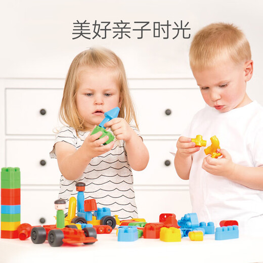 Hape(德国)宝宝塑料积木玩具可机洗diy创趣入门套男女孩礼物760003