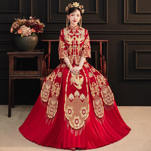 Taylor Martin (TAILEMARTIN) Xiuhe Clothing Bridal Wear 2021 New Chinese Style Wedding Dress Wedding Dress Toast Wear Ancient Costume Cheongsam 011S