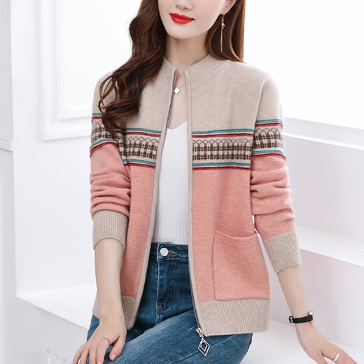 Aiyoufei-Pullover, Strickjacke, Frühlingsjacke, 22-jähriger Frühlings- und Herbst-neuer Pullover, Lose Short Jacket, Baseball Uniform, Frauen-Außenverdeck, Frühlings- und Herbst-Top, 724 Red XXL schlägt 125-135jin vor [Jin gleich 0,5 kg]