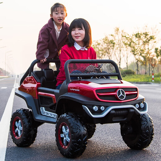Mercedes-Benz children's electric car Unimog super large car four-wheel four-wheel drive remote control baby toy car can seat people Xingchenhao paint camouflage four-wheel drive + four-wheel shock absorber + 12V14AH + high-end spray paint