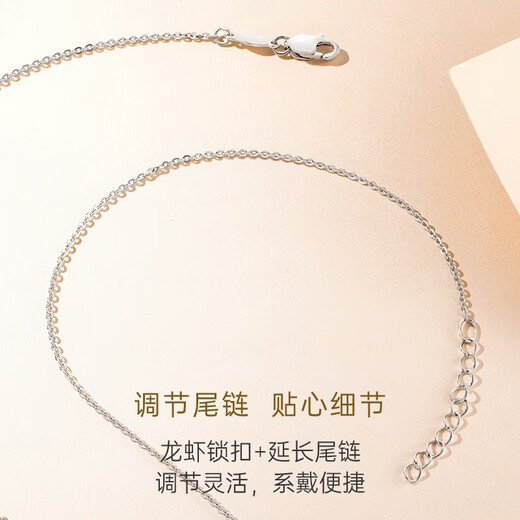 CRD Ke Laidi spot sparkling pt950 platinum necklace simple cat cute set chain gift for girlfriend 4.65g
