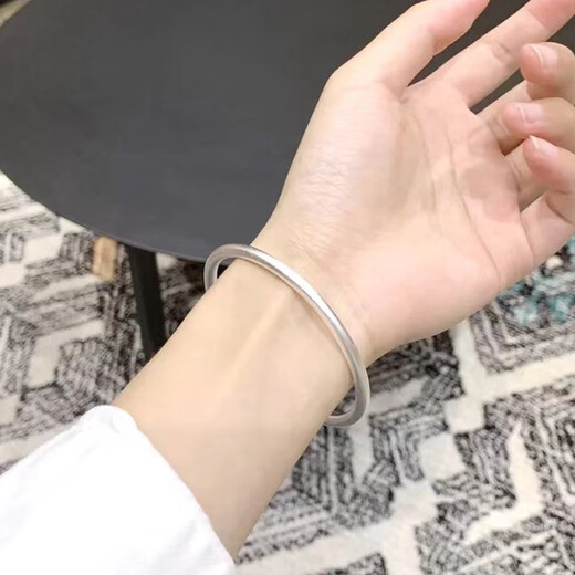 Shunqing Silver House Ancient Methode Silber Armband Matte 9999 Fuß Silber Männer und Frauen Erben Armband Schmuck geschlossene einfache Bands für die Freundin Alte Methode Silber Armband 40G-56mm Matching Zertifikat