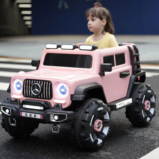 
Cute Dudu children's electric car four-wheeled remote control toy car can be used as adults, men and women, big g off-road car, children's car, flagship powder: full function + soft seat eva soft wheel