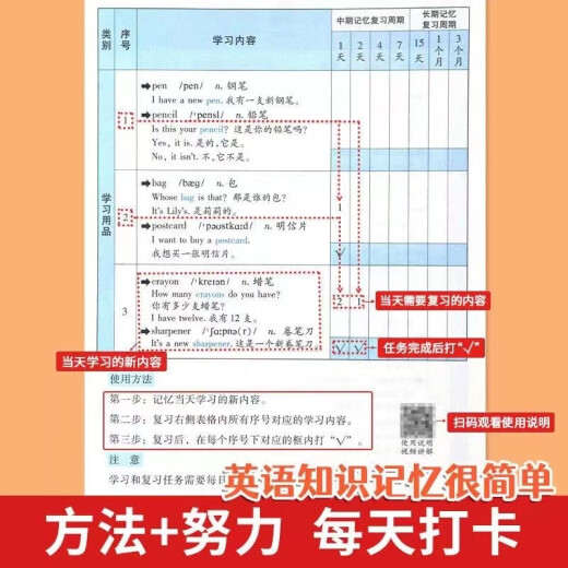 培优小学英语必背单词654例背诵打卡计划艾宾浩斯记忆法三四五六年级通用版同步音频三年级英语入门培优小状元