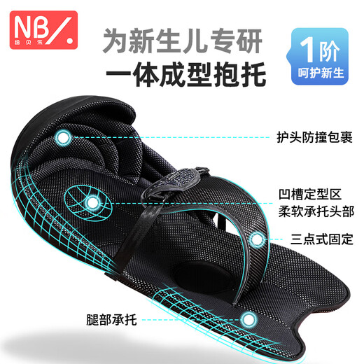 纽贝乐（NewBealer）婴儿背带腰凳新生儿横抱式抱娃神器小月龄宝宝前后两用多功能抱托 灰色：升级横竖组合版，可坐可躺