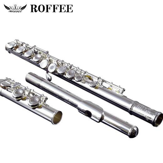 Roffee Flöteninstrument 17 Offenes und geschlossenes Loch Dual-Purple-Silber-Flöten-Schülern Anfänger spielen Ellbogenflöteninstrument 16 Loch C-Tuning White Kupfer Offenes und geschlossenes Loch Dual-Purple 22s College Level