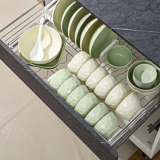 Persson bowls, plates and tableware set, cream-style household small fresh set, high-looking bowls, plates, chopsticks and tableware set, 9-piece set