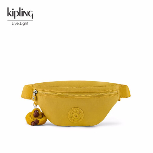 kipling men's and women's lightweight canvas bag fashion trend casual waist bag chest bag PRIA sunshine yellow