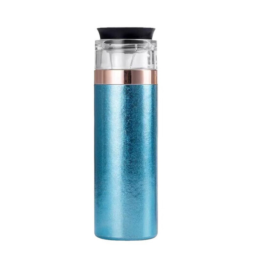 Minglu Thermos Cup Men's Pure Titanium Tea and Water Separation Double-layer Titanium Stewed Tea Cup with Tea Separator Tea Cup Healthy Water Cup Premium Gray 500ml