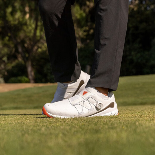 adidas 阿迪达斯 高尔夫球鞋男士防水BOA旋扭舒适有钉防滑运动鞋子 GY9716 白/黑/红 40.5