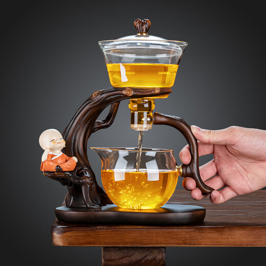 Zhengyang glass automatic tea set for lazy people complete set of magnetic suction teapot anti-scalding high-end tea maker Kung Fu cup tea tray set home automatic (welcoming guests) + single host